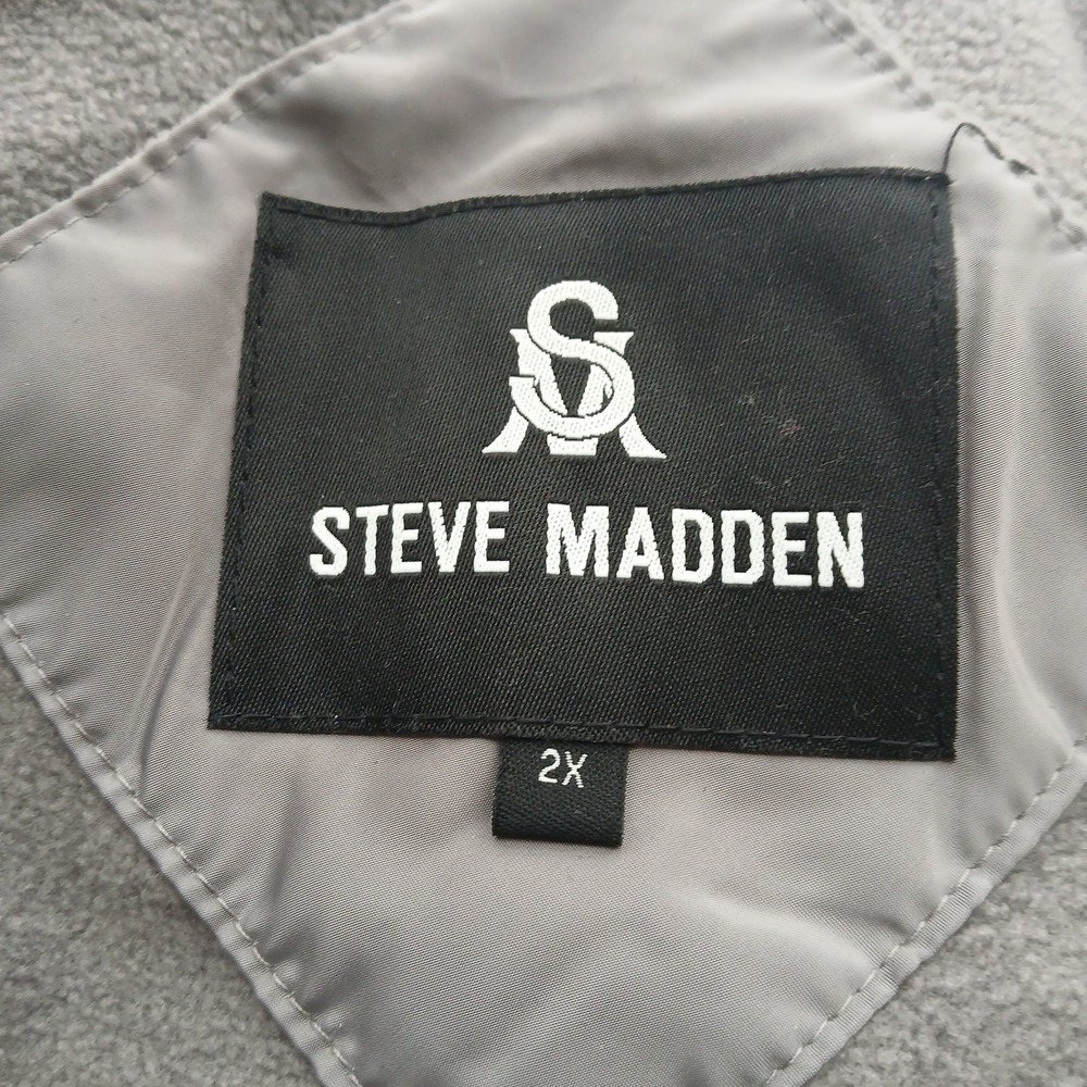 Steve Madden Gray Puffer Coat Womens Plus Size 2X Long Quilted Winter Jacket - Picture 11 of 16